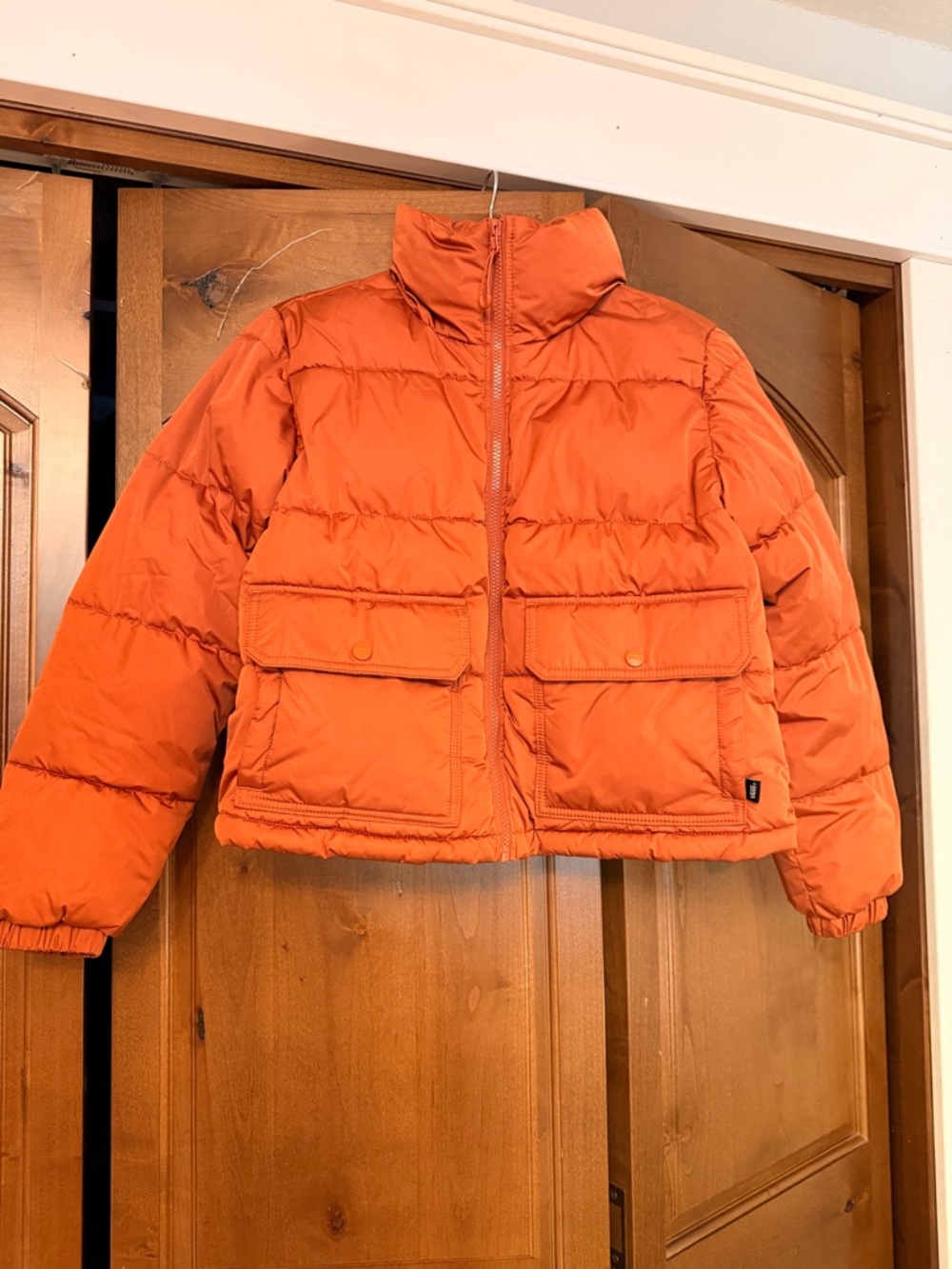 Vans Orange Cropped Puffer Jacket